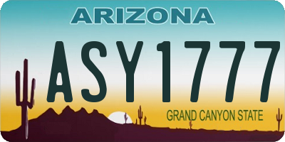 AZ license plate ASY1777