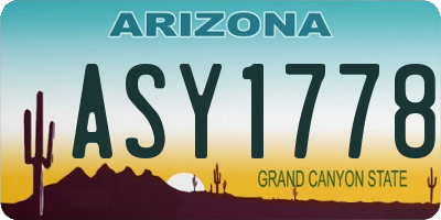 AZ license plate ASY1778