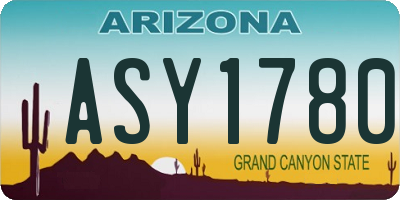 AZ license plate ASY1780