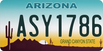 AZ license plate ASY1786