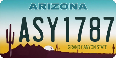 AZ license plate ASY1787
