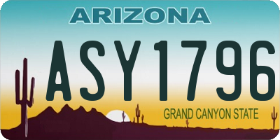 AZ license plate ASY1796