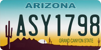 AZ license plate ASY1798