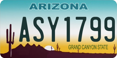 AZ license plate ASY1799