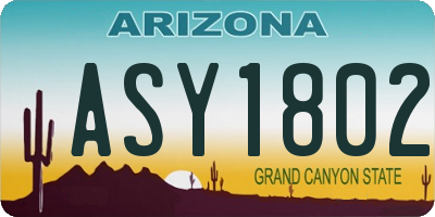 AZ license plate ASY1802