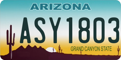 AZ license plate ASY1803
