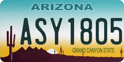 AZ license plate ASY1805