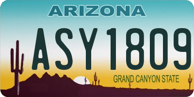 AZ license plate ASY1809