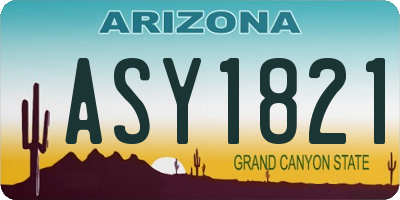 AZ license plate ASY1821