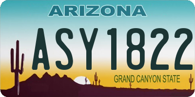 AZ license plate ASY1822