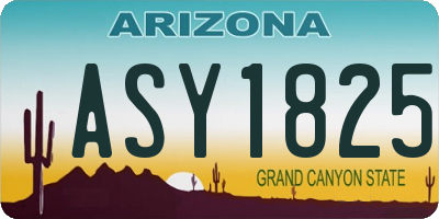 AZ license plate ASY1825