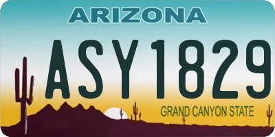AZ license plate ASY1829