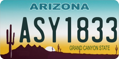 AZ license plate ASY1833