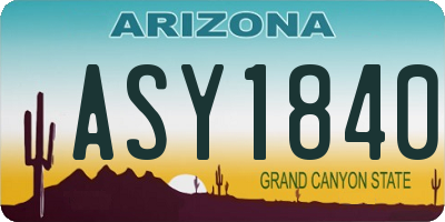 AZ license plate ASY1840
