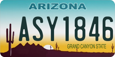 AZ license plate ASY1846