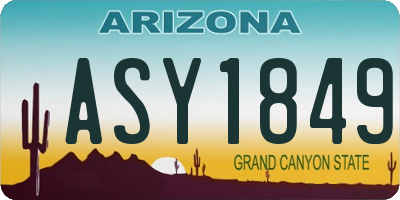 AZ license plate ASY1849