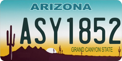AZ license plate ASY1852