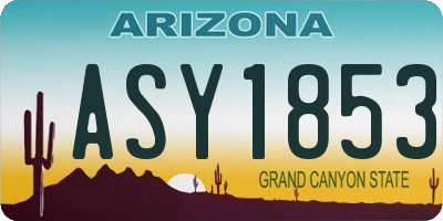 AZ license plate ASY1853