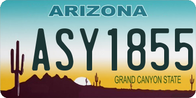 AZ license plate ASY1855