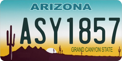 AZ license plate ASY1857
