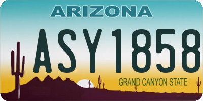 AZ license plate ASY1858