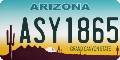 AZ license plate ASY1865