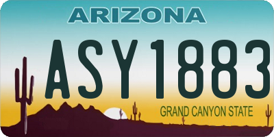 AZ license plate ASY1883