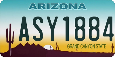 AZ license plate ASY1884