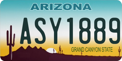 AZ license plate ASY1889
