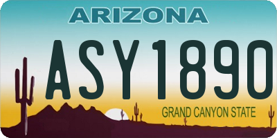 AZ license plate ASY1890