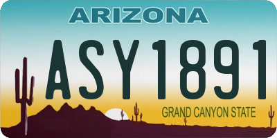 AZ license plate ASY1891