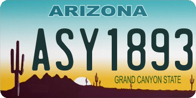 AZ license plate ASY1893