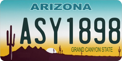 AZ license plate ASY1898