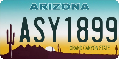 AZ license plate ASY1899
