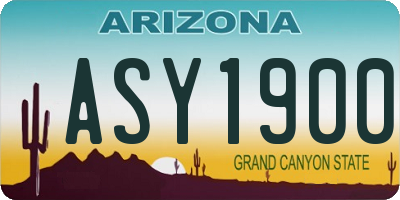 AZ license plate ASY1900