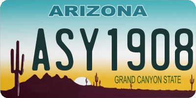 AZ license plate ASY1908