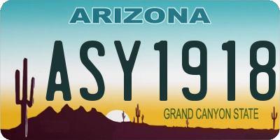AZ license plate ASY1918