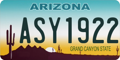 AZ license plate ASY1922