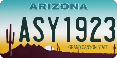 AZ license plate ASY1923