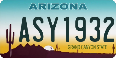 AZ license plate ASY1932