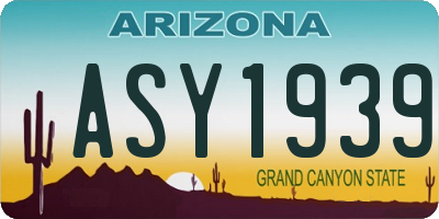 AZ license plate ASY1939