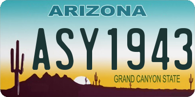 AZ license plate ASY1943