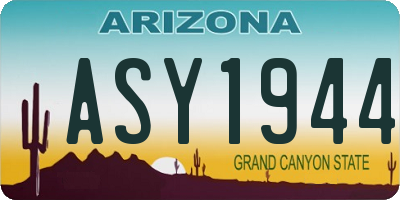 AZ license plate ASY1944