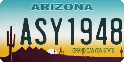 AZ license plate ASY1948