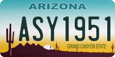 AZ license plate ASY1951