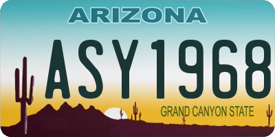 AZ license plate ASY1968