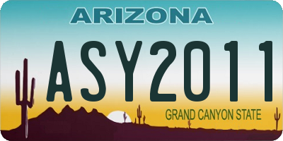 AZ license plate ASY2011
