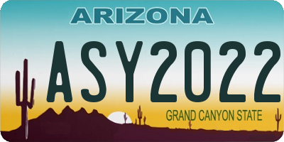 AZ license plate ASY2022