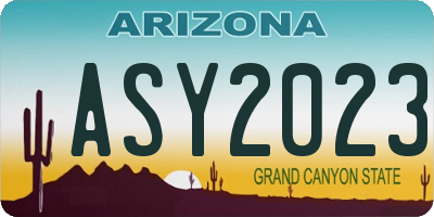 AZ license plate ASY2023