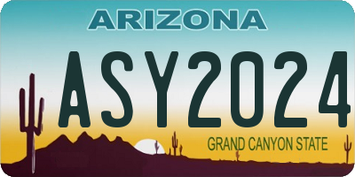 AZ license plate ASY2024